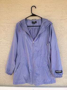 Sam Edelman Hooded Windbreaker Jacket, Periwinkle Blue, Size S